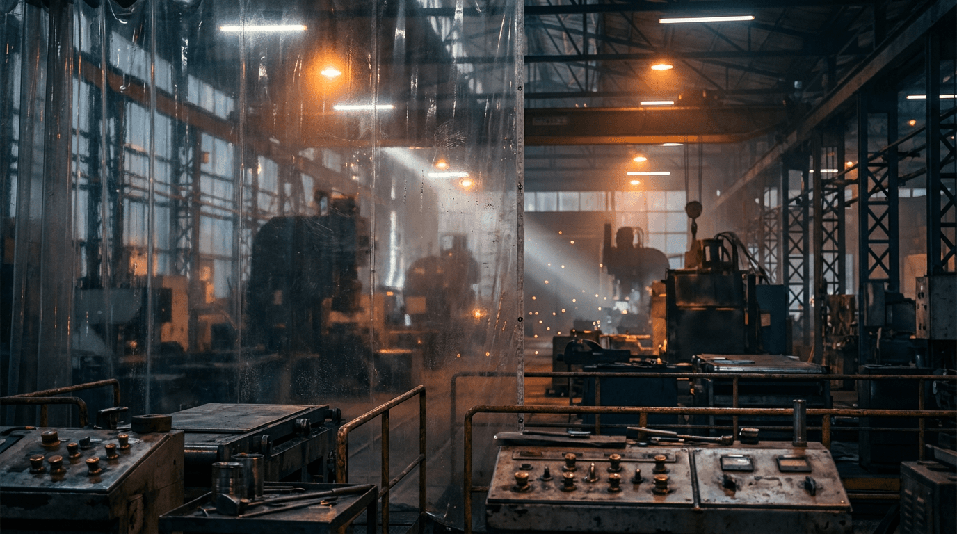 Technicien réglant une porte coulissante automatique dans un site industriel